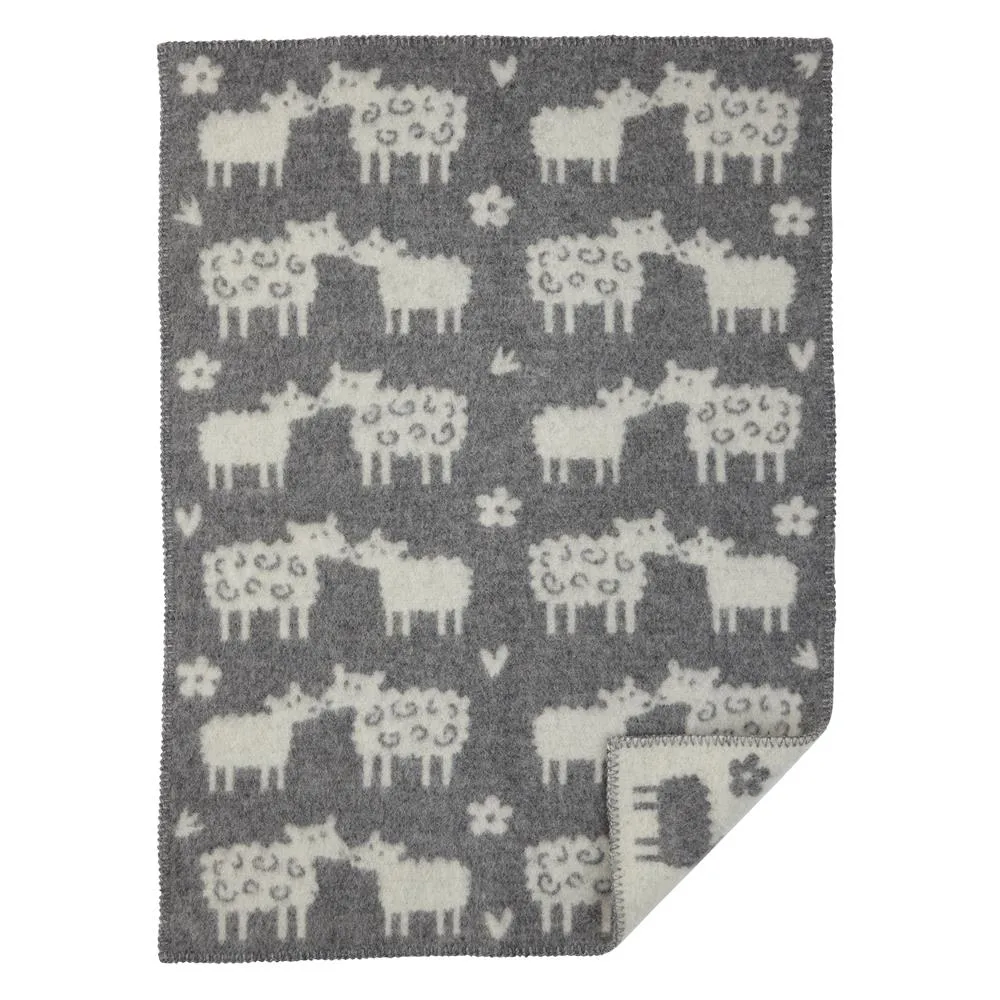 Bää childrens blanket wool, grey Klippan Yllefabrik