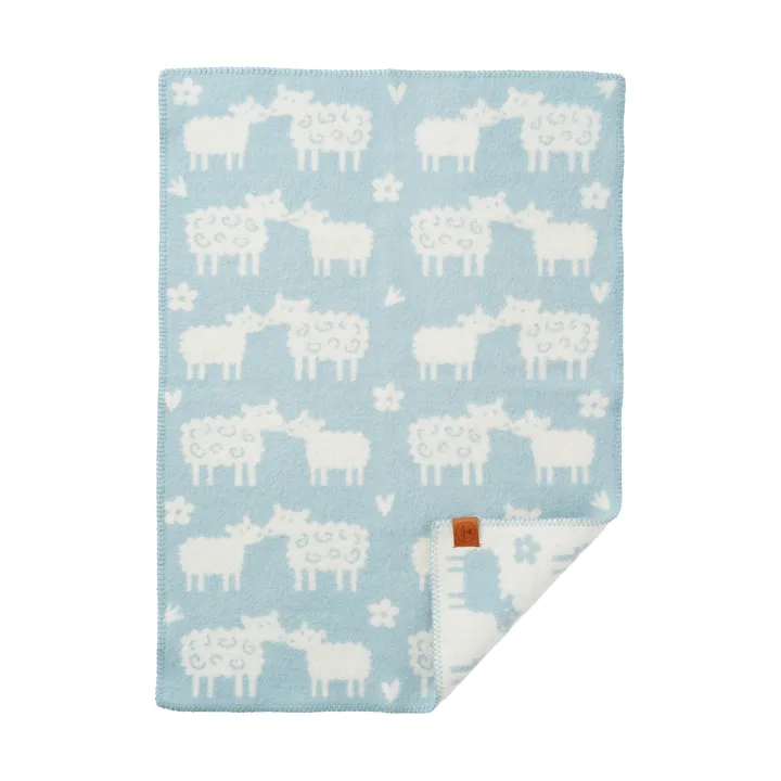 Bää childrens blanket wool - Light blue, 65x90 cm - Klippan Yllefabrik