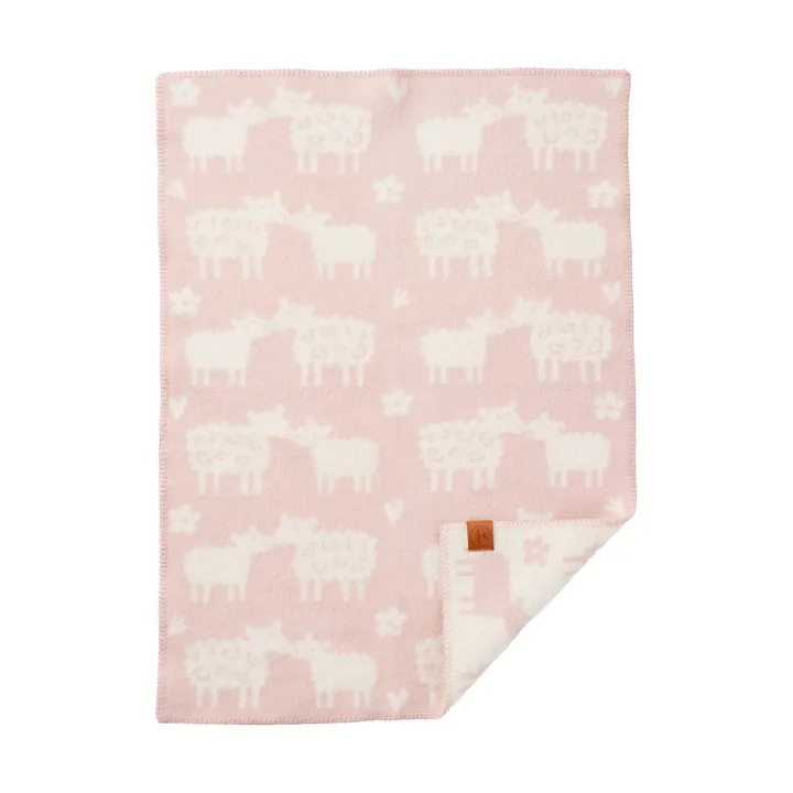 Bää childrens blanket wool - Soft pink, 65x90 cm - Klippan Yllefabrik