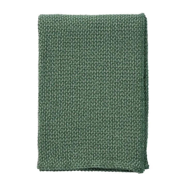 Basket cotton blanket 130x180 cm - Green - Klippan Yllefabrik