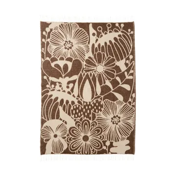 Blomranka wool throw - Brown-beige, 130x200 cm - Klippan Yllefabrik
