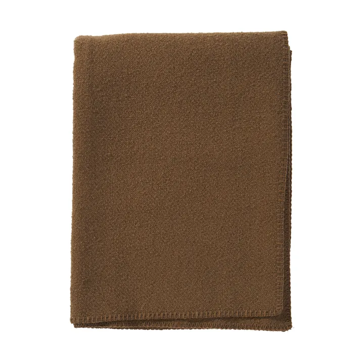 Bouclé wool throw 140x200 cm - Mocha mousse - Klippan Yllefabrik