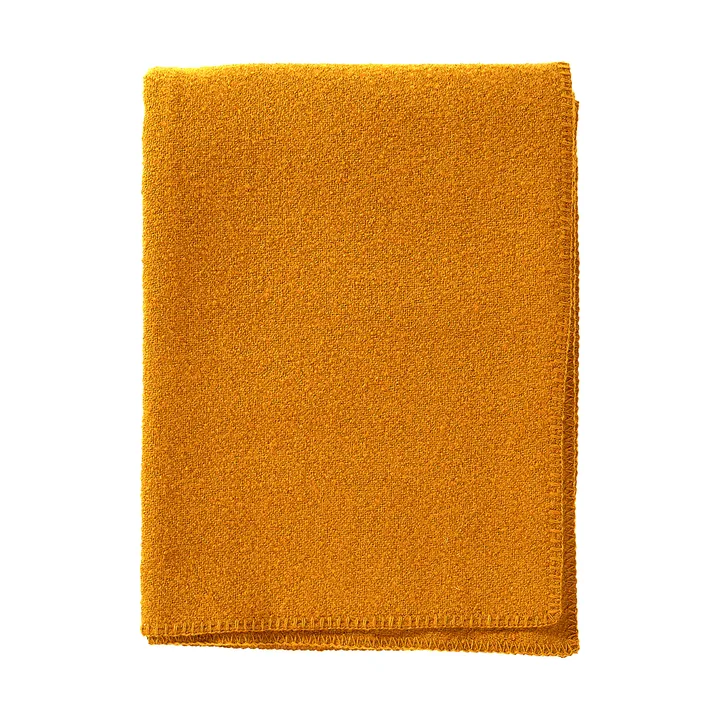 Bouclé wool throw 140x200 cm - Ochre - Klippan Yllefabrik