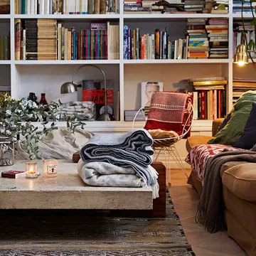 Chevron wool throw - Grey - Klippan Yllefabrik