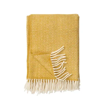 Chevron wool throw - Yellow - Klippan Yllefabrik