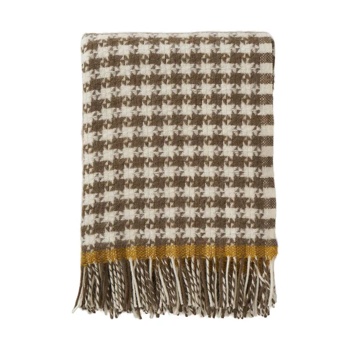 Dogtooth wool throw 130x200 cm - Mud - Klippan Yllefabrik