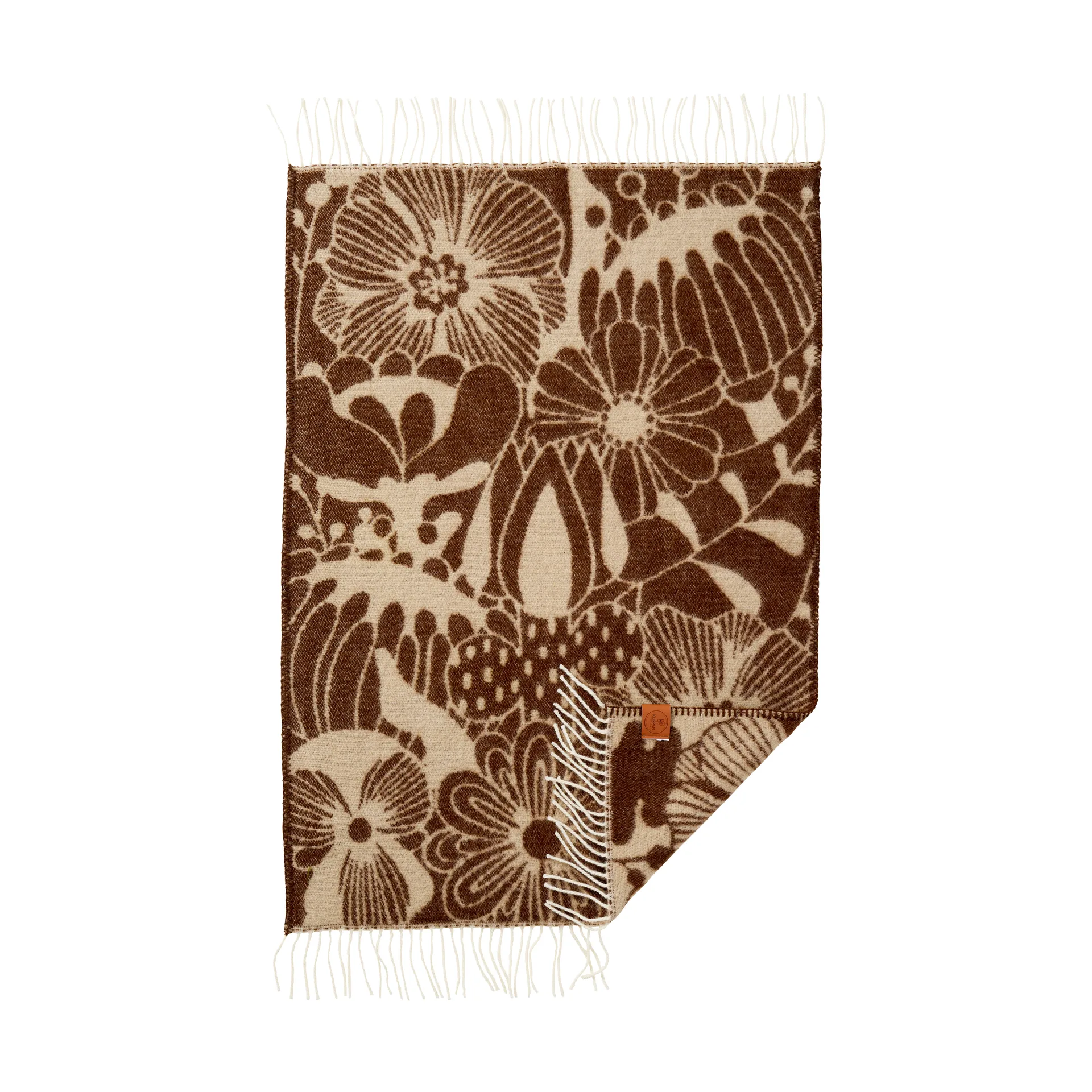 Flower Vine kids throw blanket, Brown-beige, 65x110 cm Klippan Yllefabrik