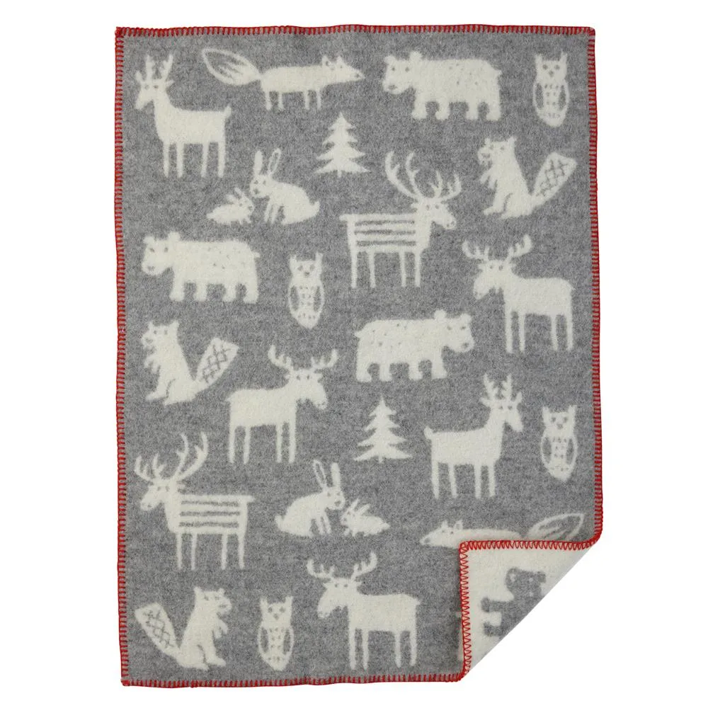 Forest childrens blanket, grey Klippan Yllefabrik