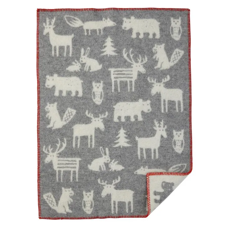 Forest childrens blanket - grey - Klippan Yllefabrik