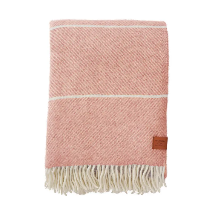 Frank wool throw 130x200 cm - Salmon pink - Klippan Yllefabrik