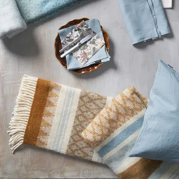 Freja wool throw - Amber - Klippan Yllefabrik