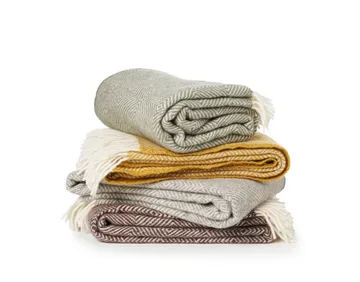 Gooseye wool throw 130x200 cm - Grey - Klippan Yllefabrik