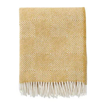 Gooseye wool throw 130x200 cm - Yellow - Klippan Yllefabrik