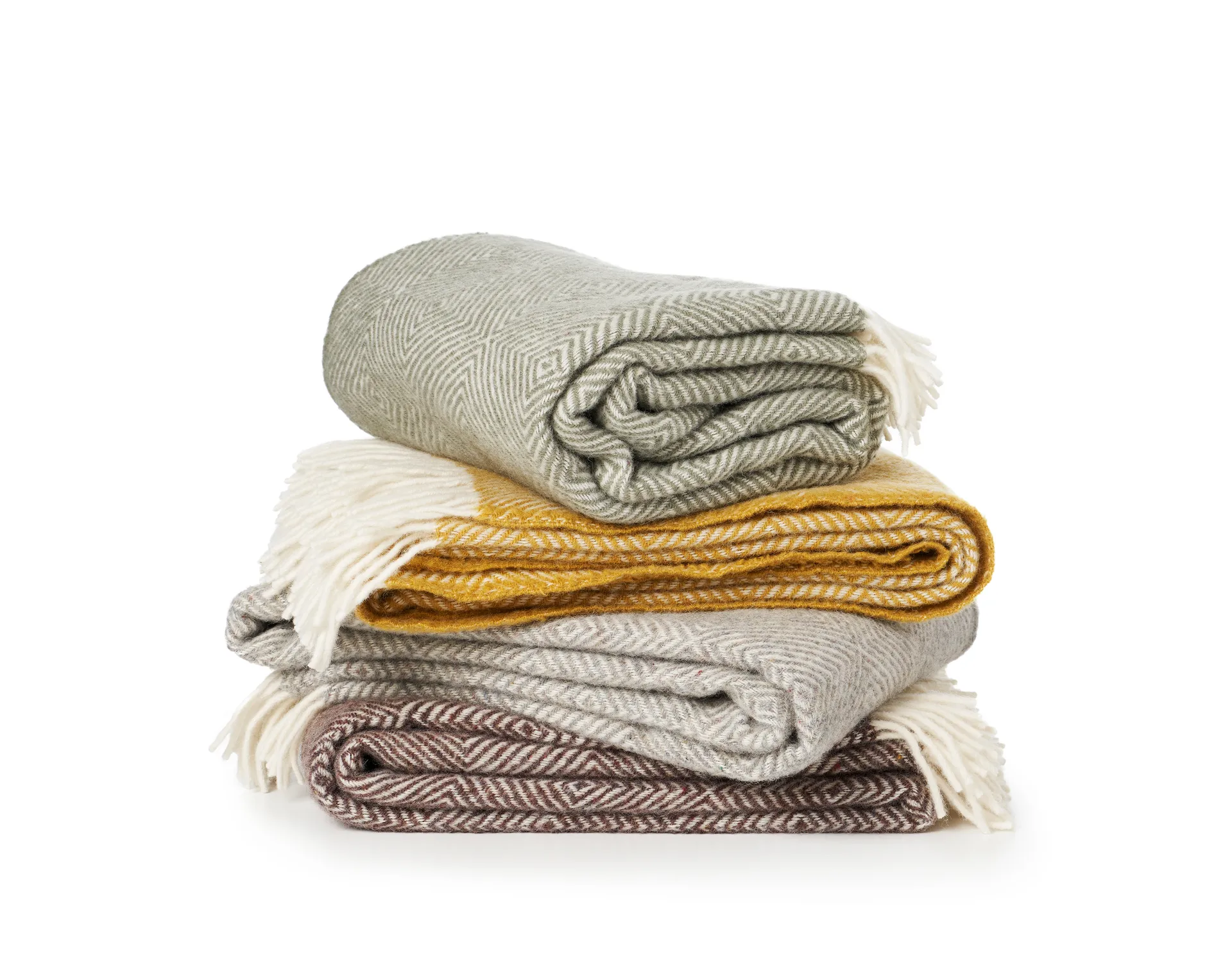 Gooseye wool throw 130x200 cm, Yellow Klippan Yllefabrik