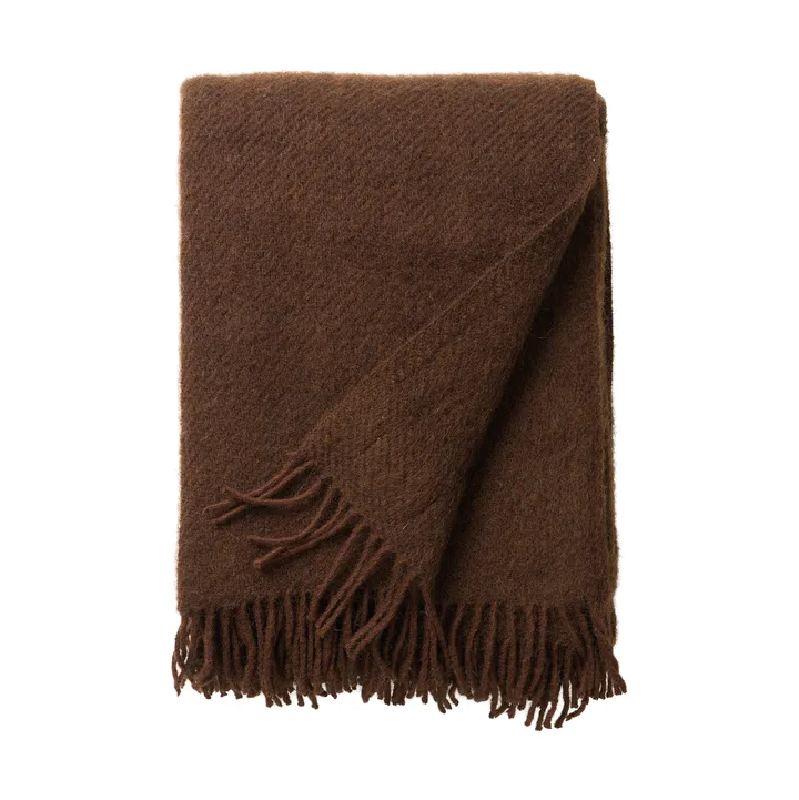Gotland wool throw 130x200 cm - Brown - Klippan Yllefabrik