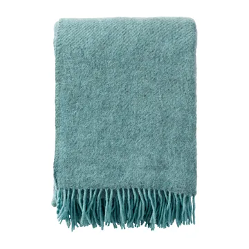 Gotland wool throw 130x200 cm - Turquoise - Klippan Yllefabrik