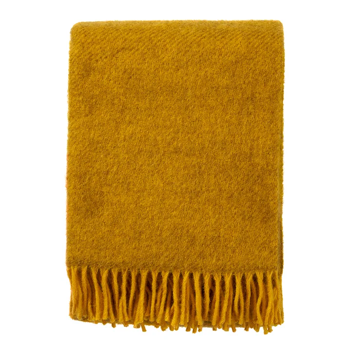 Gotland wool throw 130x200 cm - yellow - Klippan Yllefabrik