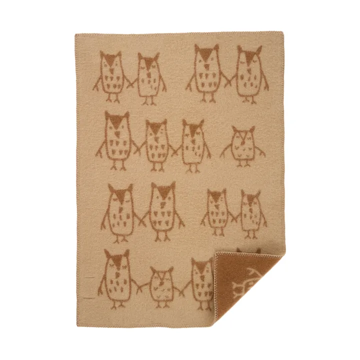 Hand in hand children's blanket 65x90 cm - Taupe - Klippan Yllefabrik