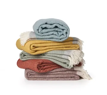 Harald wool throw 130x200 cm - Green-grey - Klippan Yllefabrik