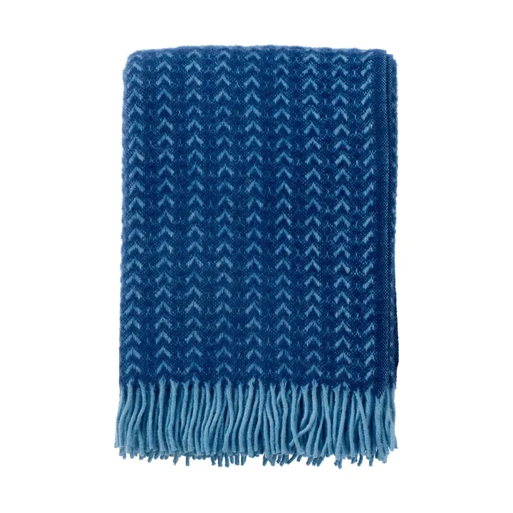 Ilse wool throw 130x200 cm - Blue-aqua - Klippan Yllefabrik