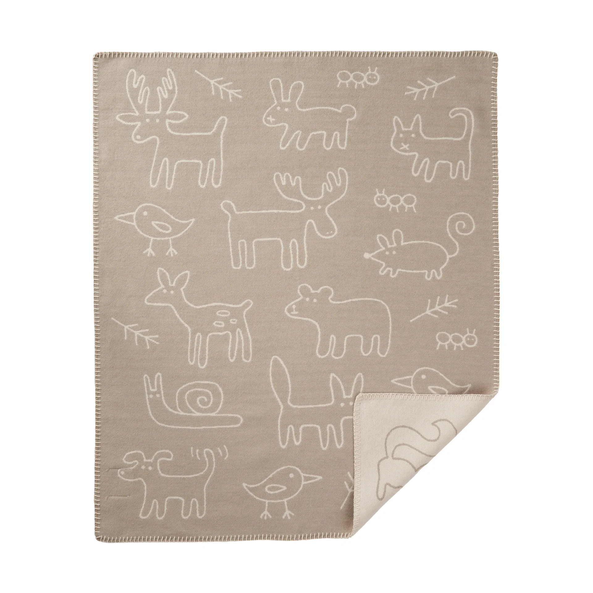 In the woods baby throw 70x90 cm, Beige Klippan Yllefabrik