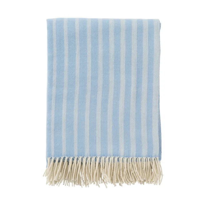 Irregular stripes wool throw - Infinity blue, 130x200 cm - Klippan Yllefabrik