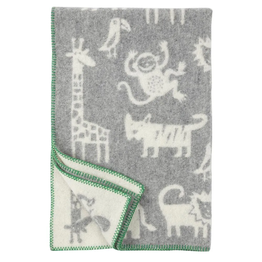 Jungle wool blanket, grey Klippan Yllefabrik