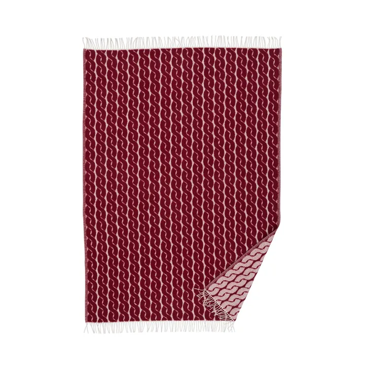 Knit wool throw 130x200 cm - Burgundy - Klippan Yllefabrik