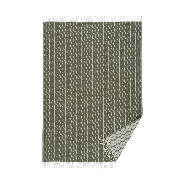 Knit wool throw 130x200 cm - Pine - Klippan Yllefabrik