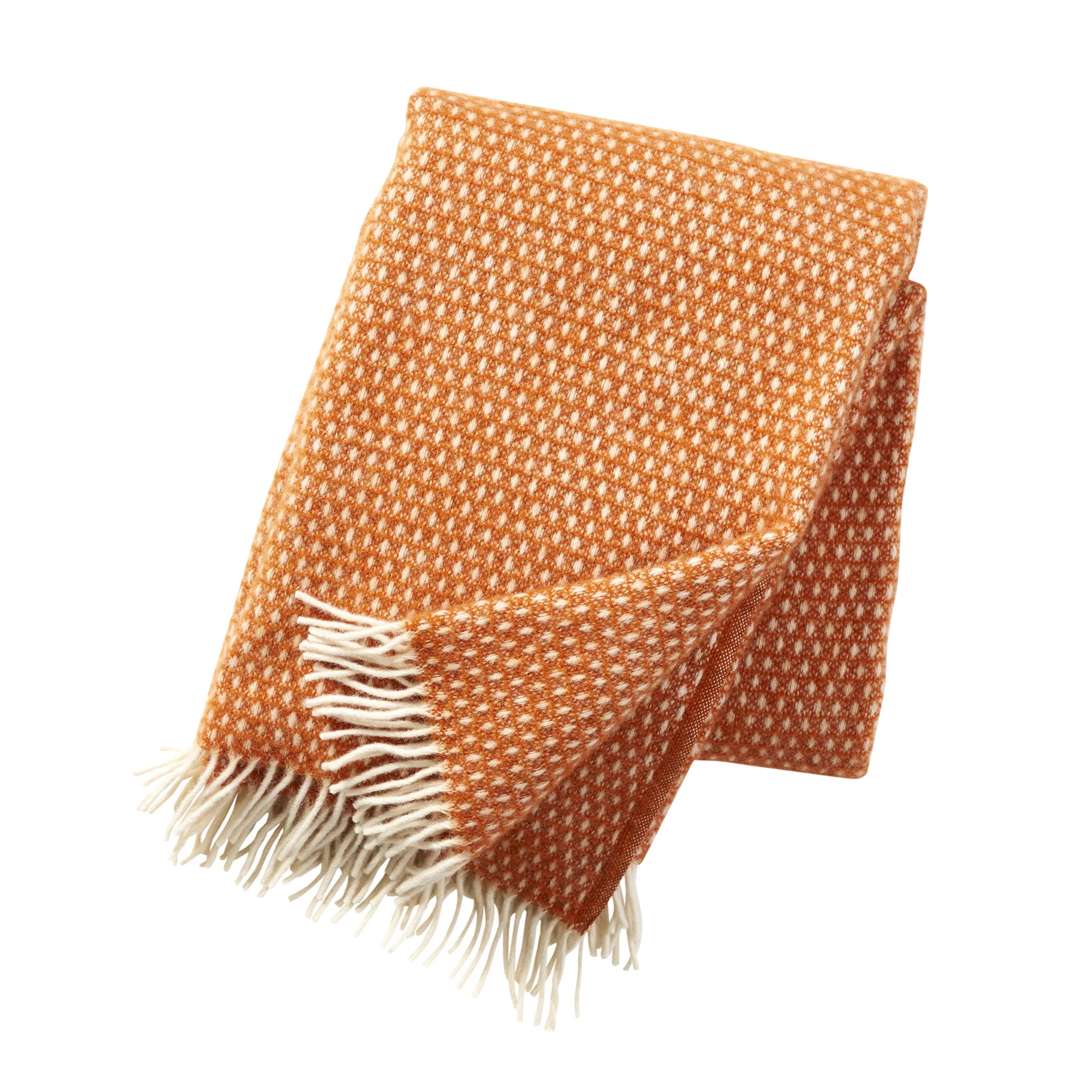 Knut wool plaid, orange Klippan Yllefabrik