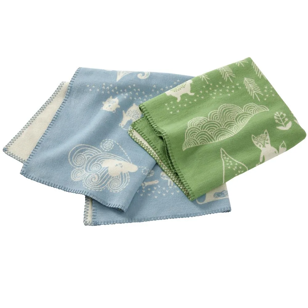 Little bear childrens blanket, blue Klippan Yllefabrik