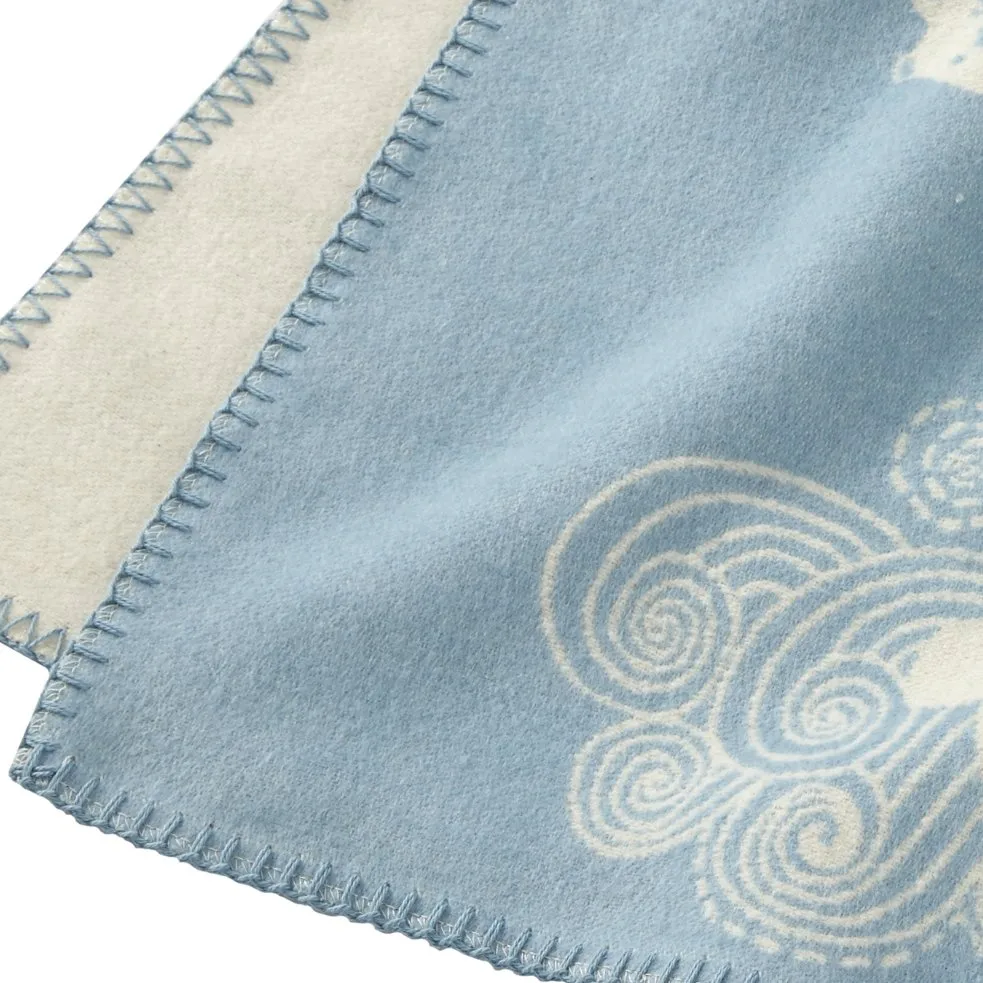 Little bear childrens blanket, blue Klippan Yllefabrik