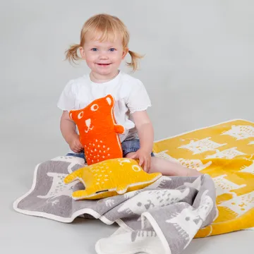 Little me chenille blanket - grey - Klippan Yllefabrik
