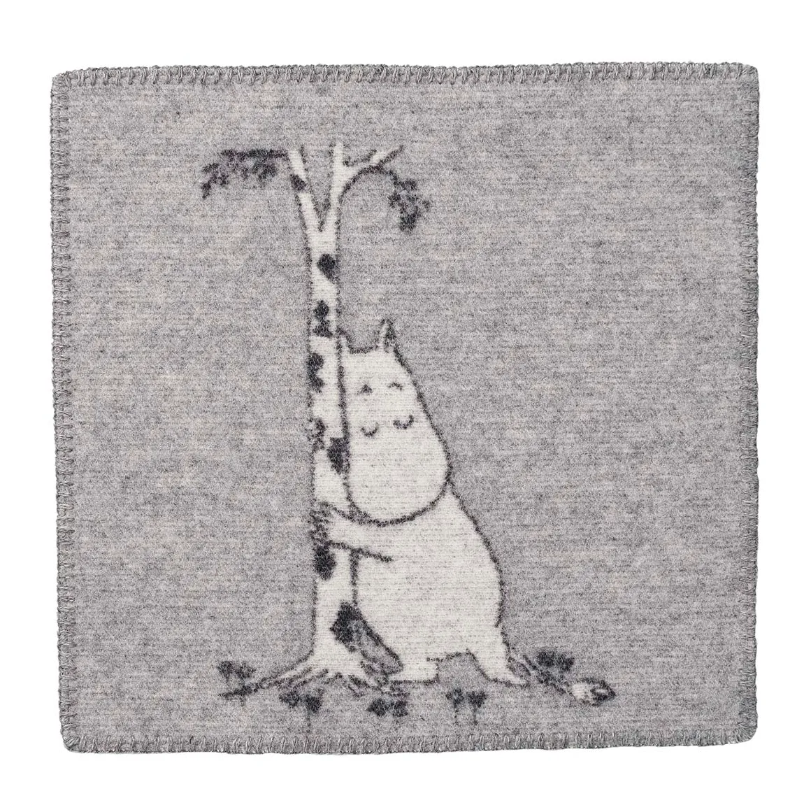 Moomin Tree Hug picnic blanket, grey Klippan Yllefabrik