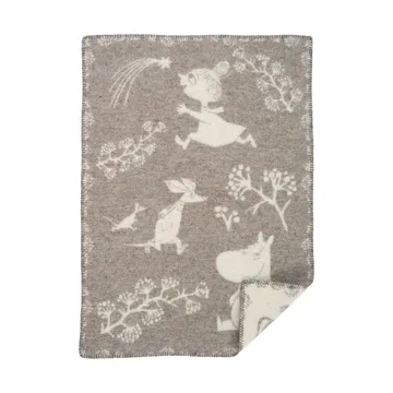 Moomin Winterland baby blanket 65x90 cm - Grey - Klippan Yllefabrik
