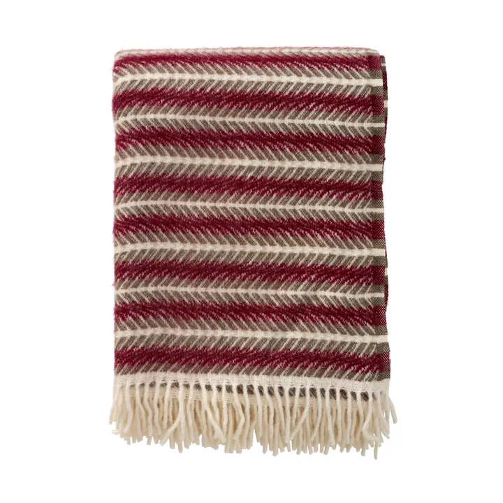 Oscar wool throw 130x200 cm - Multi burgundy - Klippan Yllefabrik