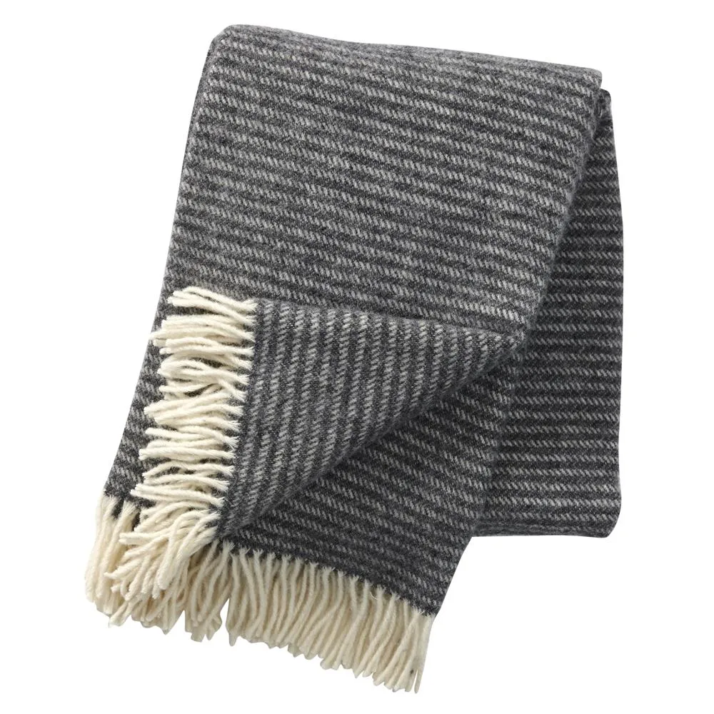 Ralph wool throw, dark grey Klippan Yllefabrik