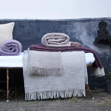 Ralph wool throw - Light grey - Klippan Yllefabrik