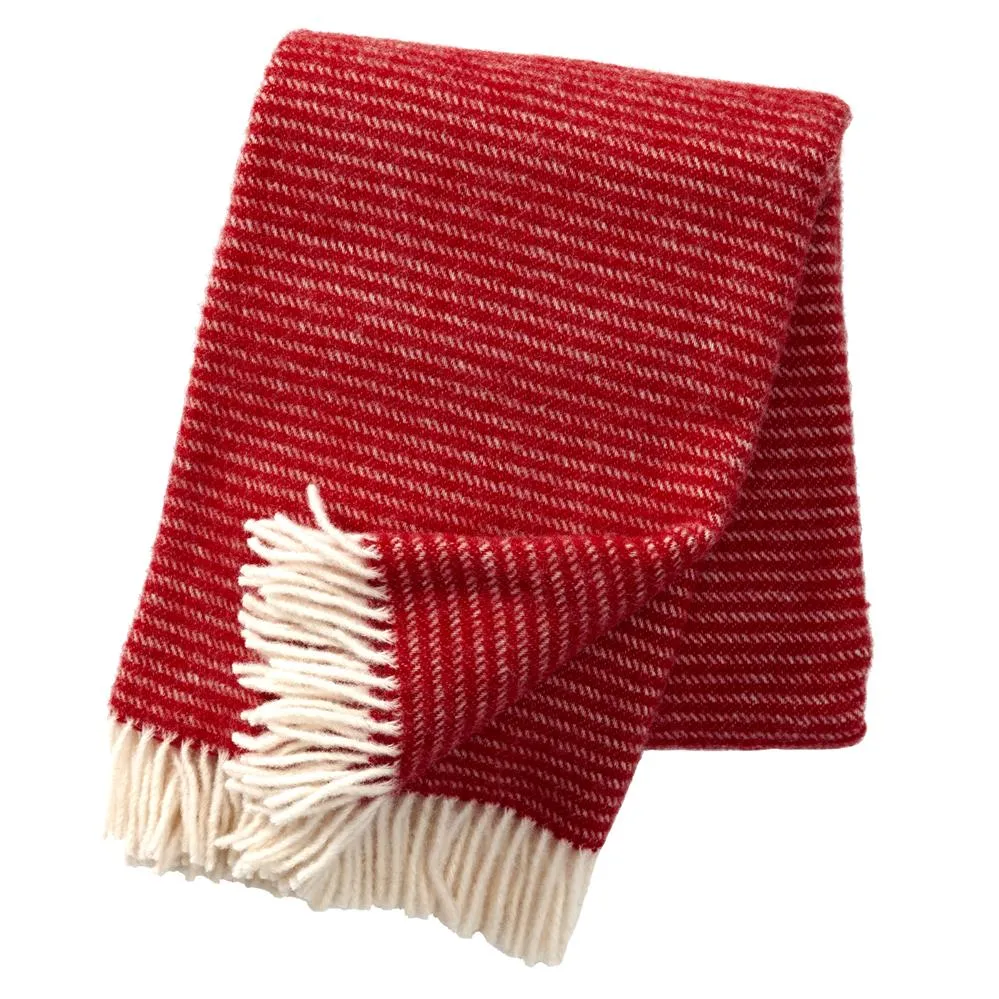 Ralph wool throw, red Klippan Yllefabrik