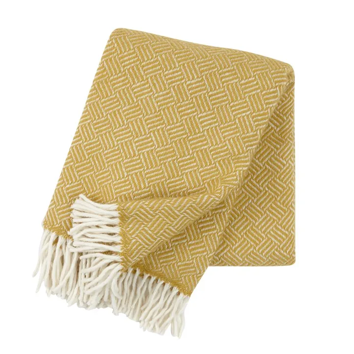 Samba wool throw - yellow - Klippan Yllefabrik