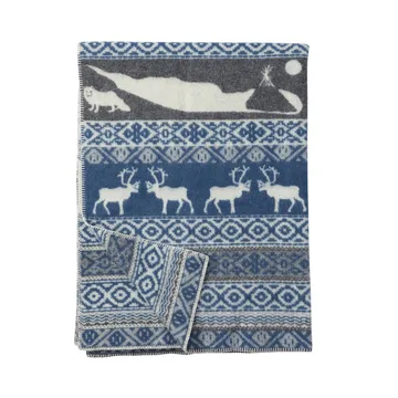 Sarek wool throw - blue-grey - Klippan Yllefabrik
