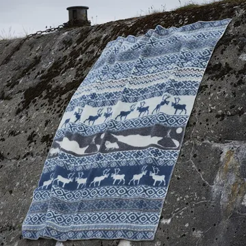 Sarek wool throw - blue-grey - Klippan Yllefabrik