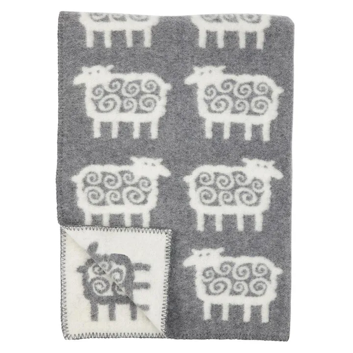 Sheep wool blanket - grey 90x130 cm - Klippan Yllefabrik
