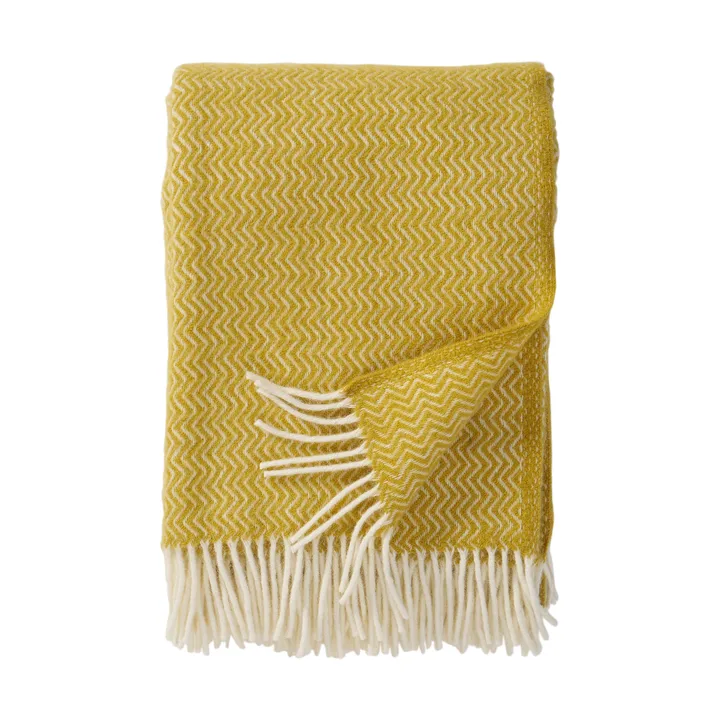 Sorbet wool throw 130x200 cm - Banana - Klippan Yllefabrik