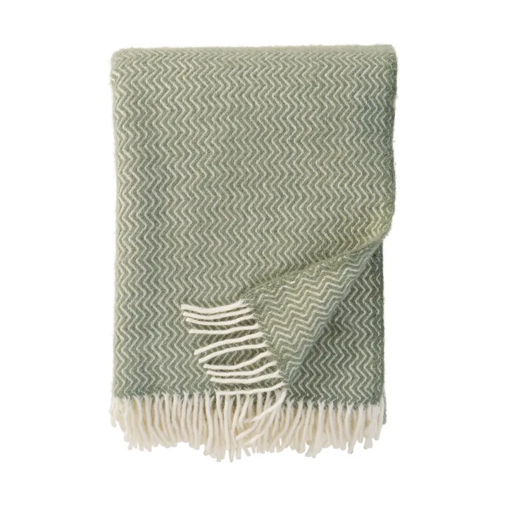 Sorbet wool throw 130x200 cm - Pistachio - Klippan Yllefabrik