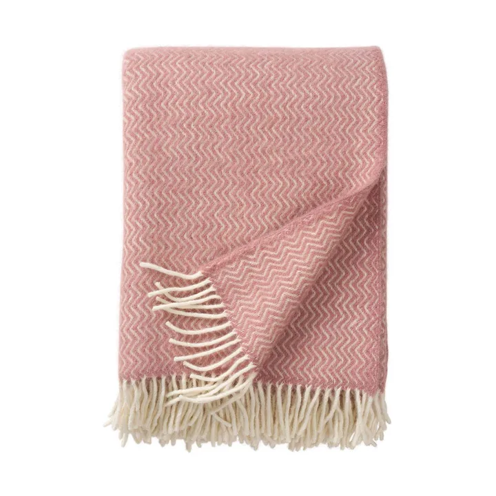 Sorbet wool throw 130x200 cm - Powder pink - Klippan Yllefabrik