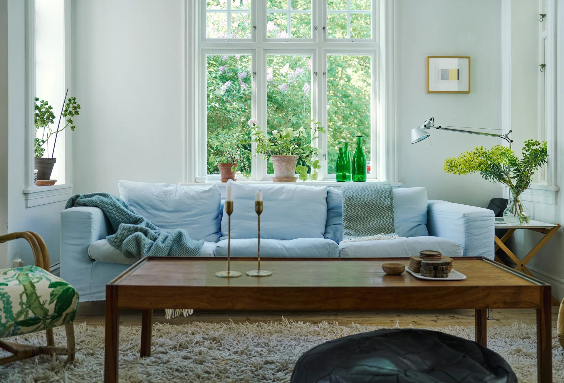 Sorbet wool throw 130x200 cm, Silky blue Klippan Yllefabrik