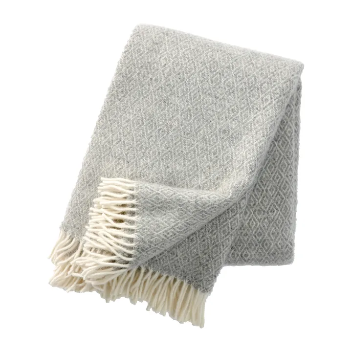 Stella wool throw - light grey - Klippan Yllefabrik