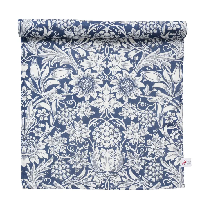 Sunflower table runner 45x150 cm - Dark denim - Klippan Yllefabrik