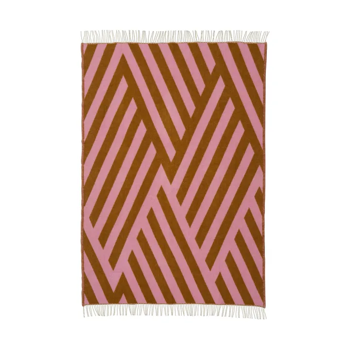 Tangent wool throw 130x200 cm - Pink-carmel - Klippan Yllefabrik